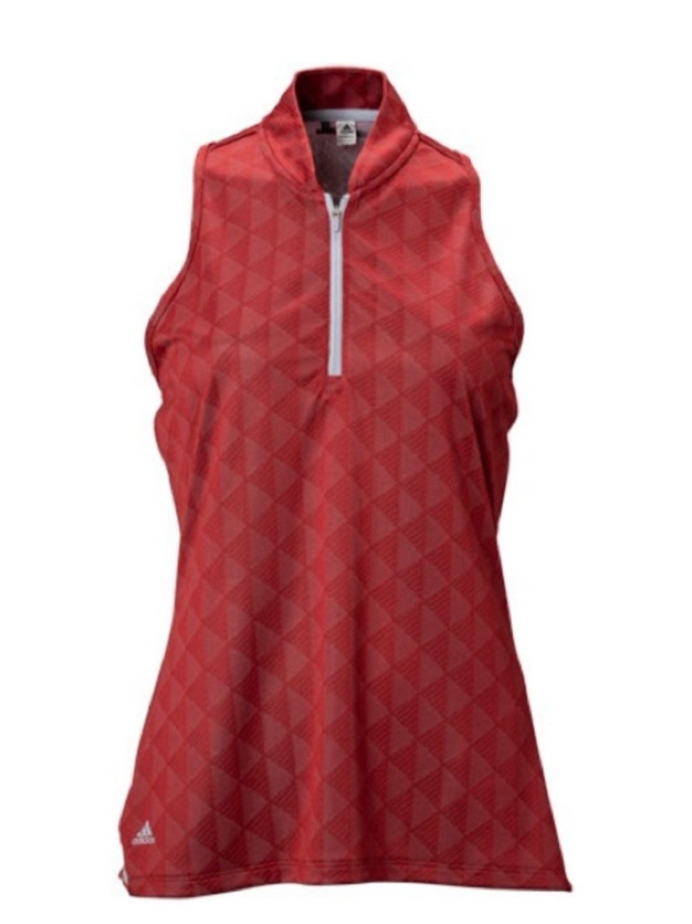 adidas Red Sleeveless Zip-Front Golf Tank